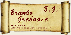 Branko Grebović vizit kartica